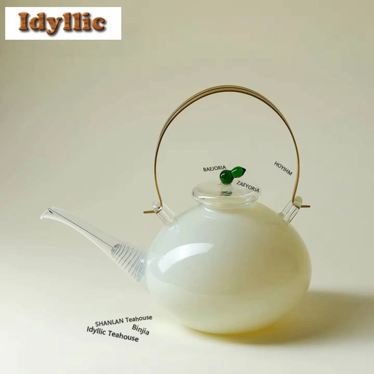 Tetera de vidrio Ice Jade de 880ml, tetera de gran capacidad para hacer té, tetera para medicina herbaria, accesorios para bebidas de té de flores