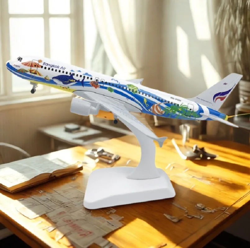 

Реплика литья под давлением Bankok fish Airlines 20 см A320 Модель 320 Металлический самолет Самолет Материал сплава 1:400 Модель игрушки