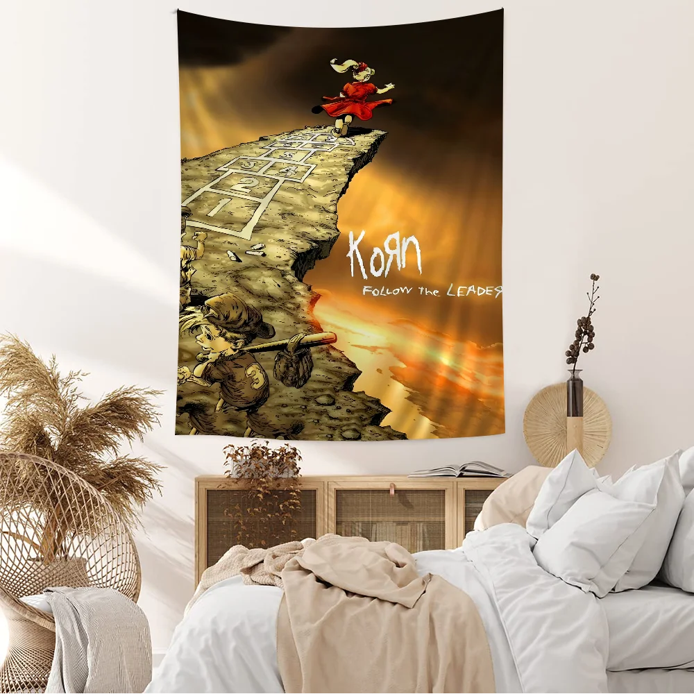 K-korn-Rock Hippie Wall Hanging Tapestries Bohemian Wall Tapestries Mandala INS Home Decor