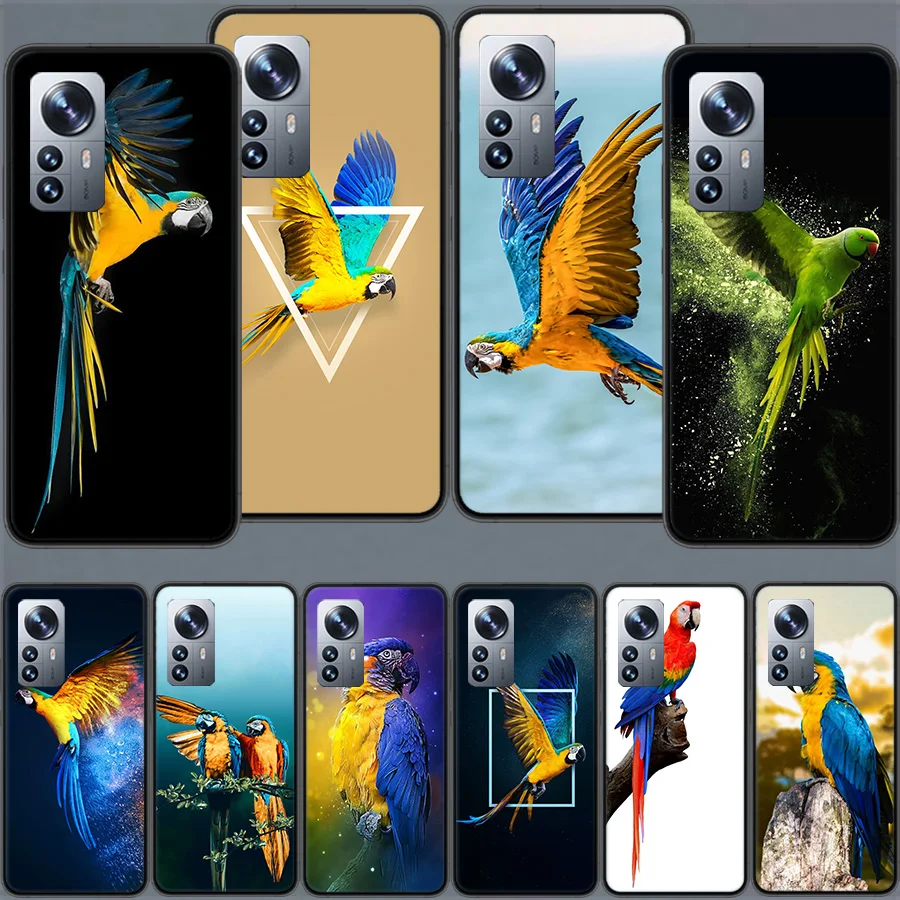 Parrot Bird Phone Case For Xiaomi Mi 13 12 Lite 12T 12X 11 Ultra 11i 11T 10 10T 9 Pro 8 CC9 CC9E 6X 5X A2 A1 Cover