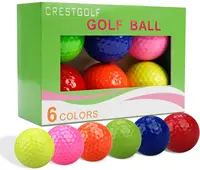 CRESTGOLF 6 unids/pack Mini Pelotas de Golf coloridas Pelotas de práctica de Golf de dos piezas Pelotas de Golf de entrenamiento