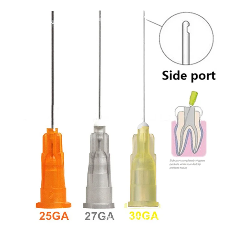 

300 Pcs Dental Endo Irrigation Needle Tip 25G/27G/30G Side Hole Endo Syringe Side Rinsing of Tooth Roots Dentistry Consumables