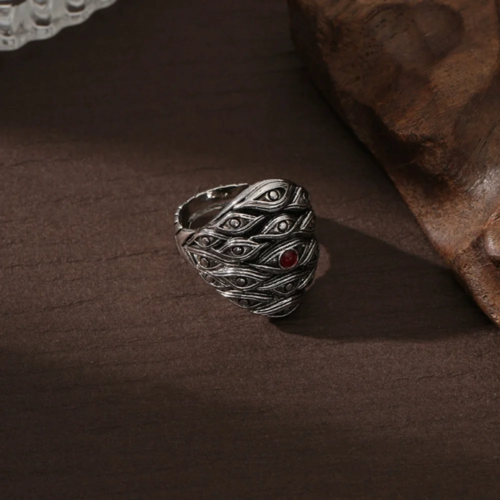 New Vintage Trend Hundred Eyes Monster Opening Adjustable Red Eye Ring Devil Eyes Punk Gothic Ring Party Men\'s Gift Accessories