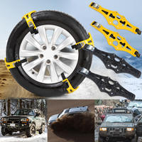 4PCS Snow Chains Car Wheel Chains Black /Yellow Tire Anti-Skid Chains Belt Universal Chains For Snow Wheels Ice Accessories