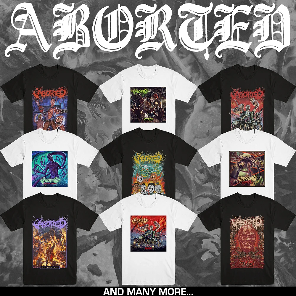 

ABORTED BAND T-SHIRT DEATH METAL MERCHANDISE American Band Singer T-shirt Men Street Hip-hop Rock Short-sleeved Women