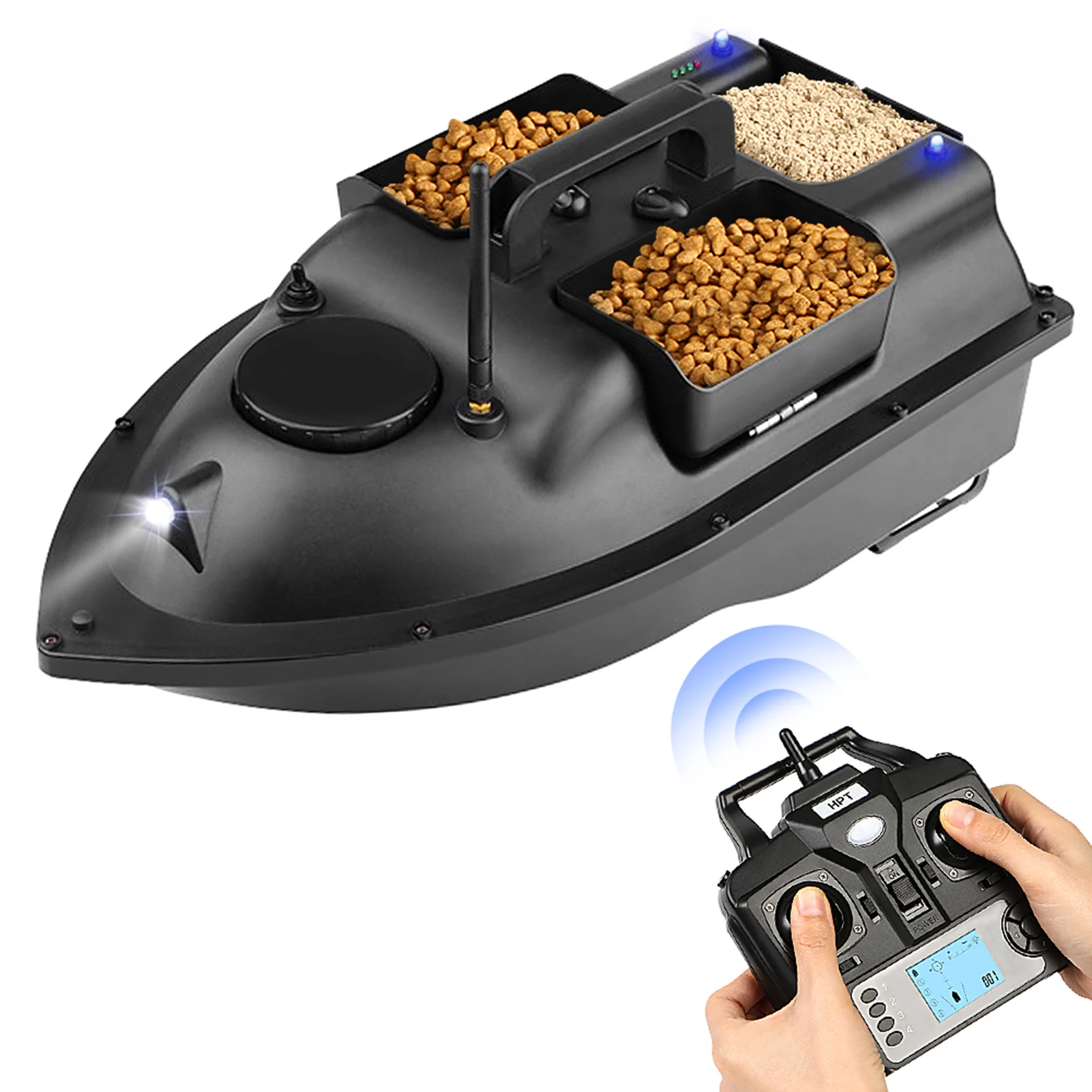 GPS 500M Remote Control RC Fishing Bait Boat Auto Cruise Control 2KG Loading 3 Hoppers RC Nesting Boat With Fish Finder Toys