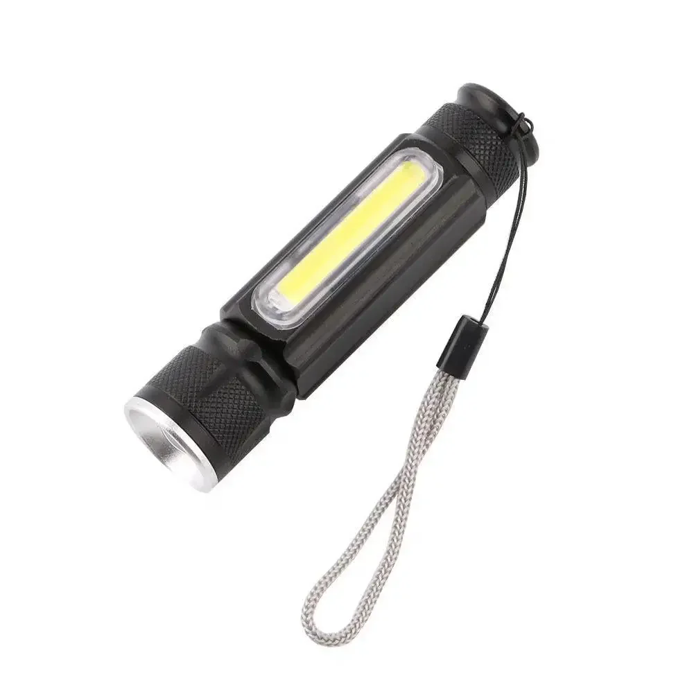 T6 Cob Strong Light USB Charging Aluminum Alloy Torch Telescopic Focusing with Magnet Working Light Car Repair Light