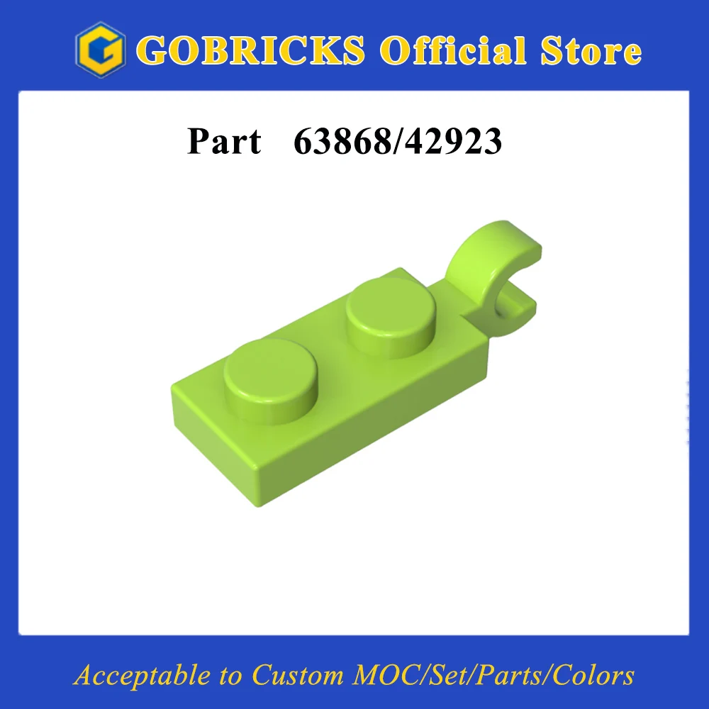 

Gobricks 1 шт. Специальная плитка MOC 1 x 2 с зажимом-кирпичами, совместимая с моделью 63868 42923, детали строительных блоков, детская сборка игрушки