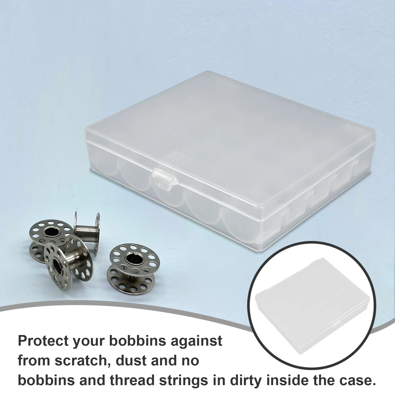 

2Pcs Multi-Function Bobbin Storage Box Plastic Organizer Case Sewing Thread Holder Portable Bobbin Container Sewing Supplies