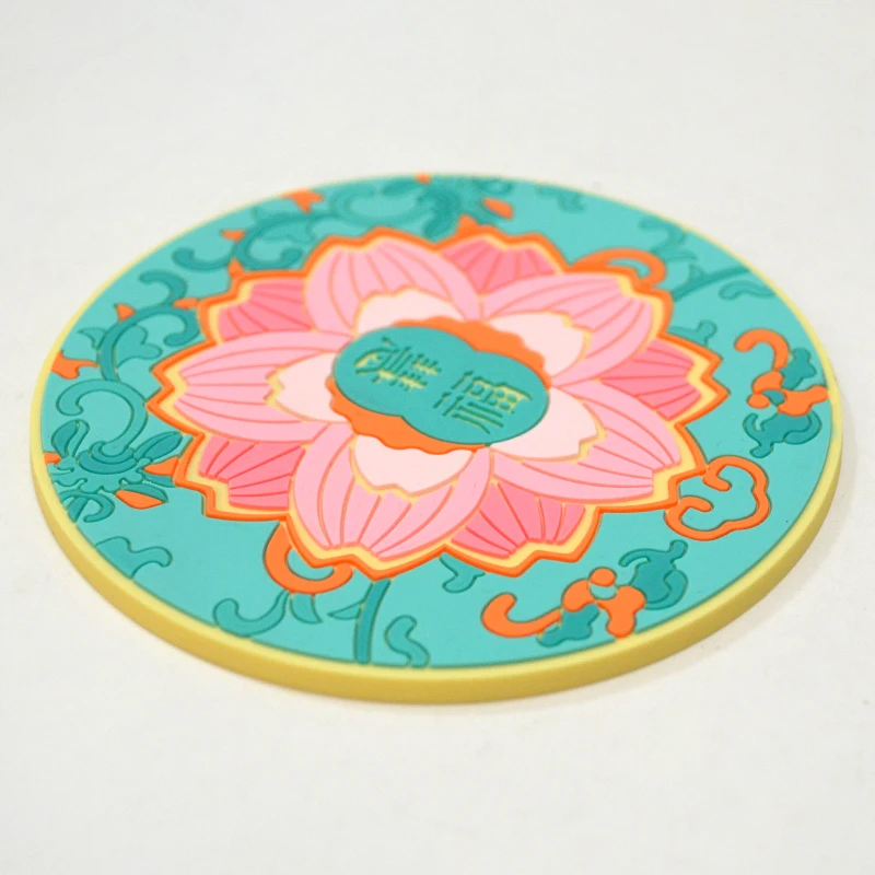 Customized Tea Cup Coaster, Silicone Rubber, Soft PVC, Customized, Personalized, High Quality