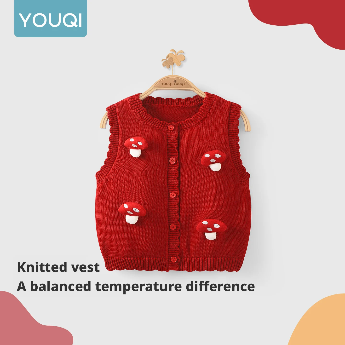 

【Youqi】Chinese Baby Vest for 0-2 Year Olds, Spring and Autumn, Girls' Autumn Outfit, Outerwear, Sleeveless Jacket, Girls' Coat, Warm and Versatile