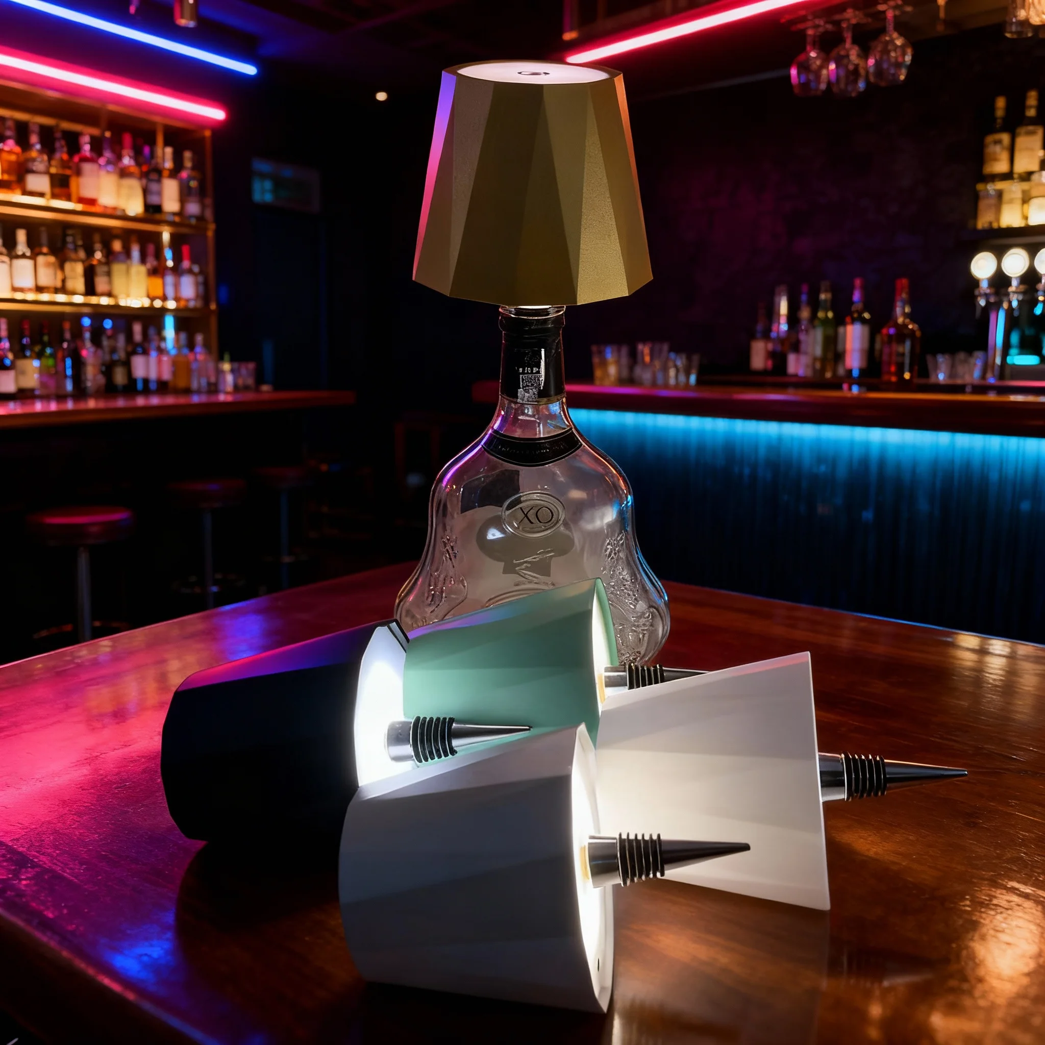 

【 Long lasting battery life 】 Charging ambient light, wine bottle light, table light, ambient light, bedroom bedside charging ni