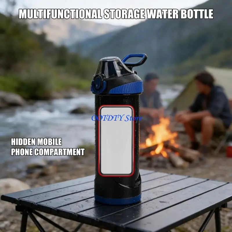 

367A Stable Steel Water Bottle With Covert Storage Compartment For Personal Use