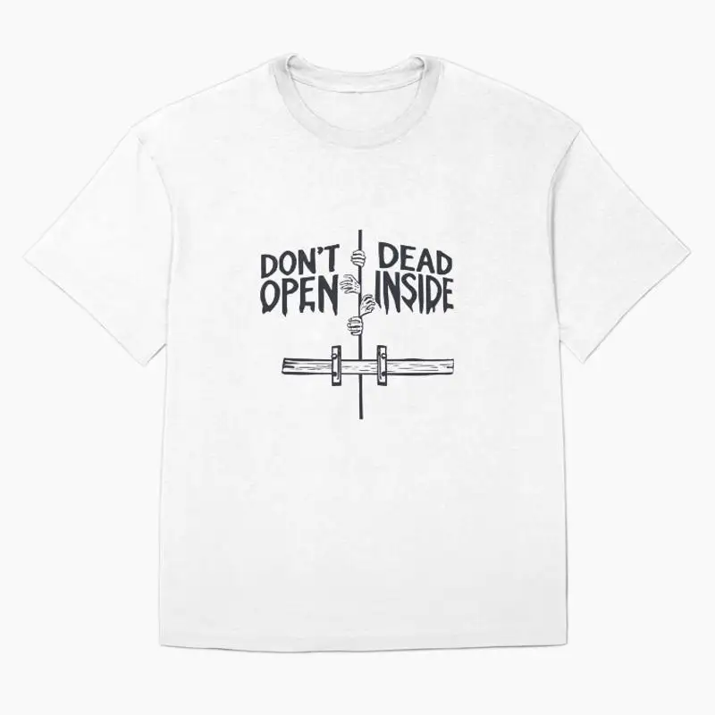 Walking Dead Don't Open Dead Inside Zombie Art T-Shirt