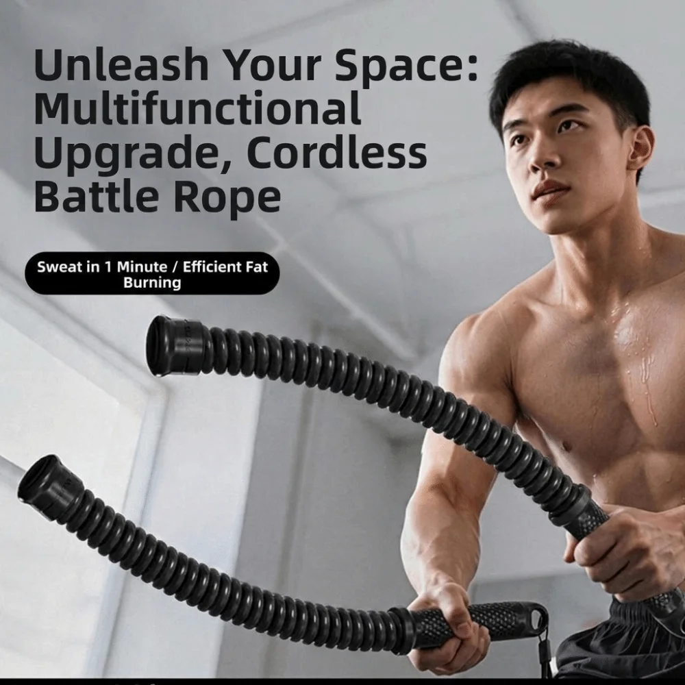 2pcs Non-Slip Handle Cordless Battle Rope Portable Ergonomic Grip Spring Arm Expander Heavy Duty Multi-Functional