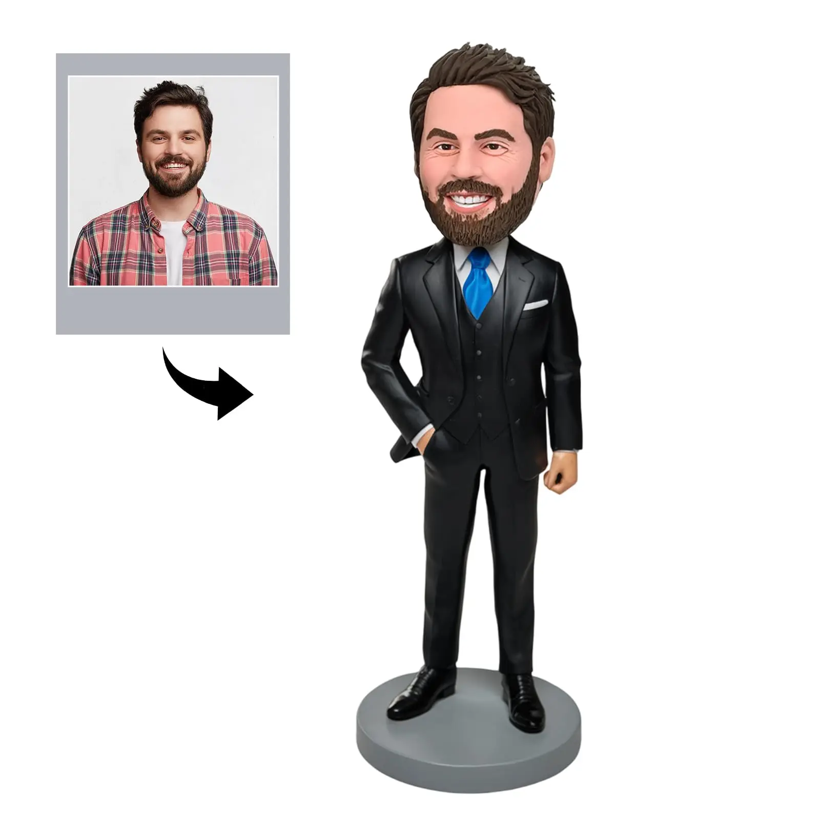 

Father's Day Custom Bobblehead – Personalized Bobblehead for Dad, Handmade Full Body Figurine from Photo – Unique Gift for Dady