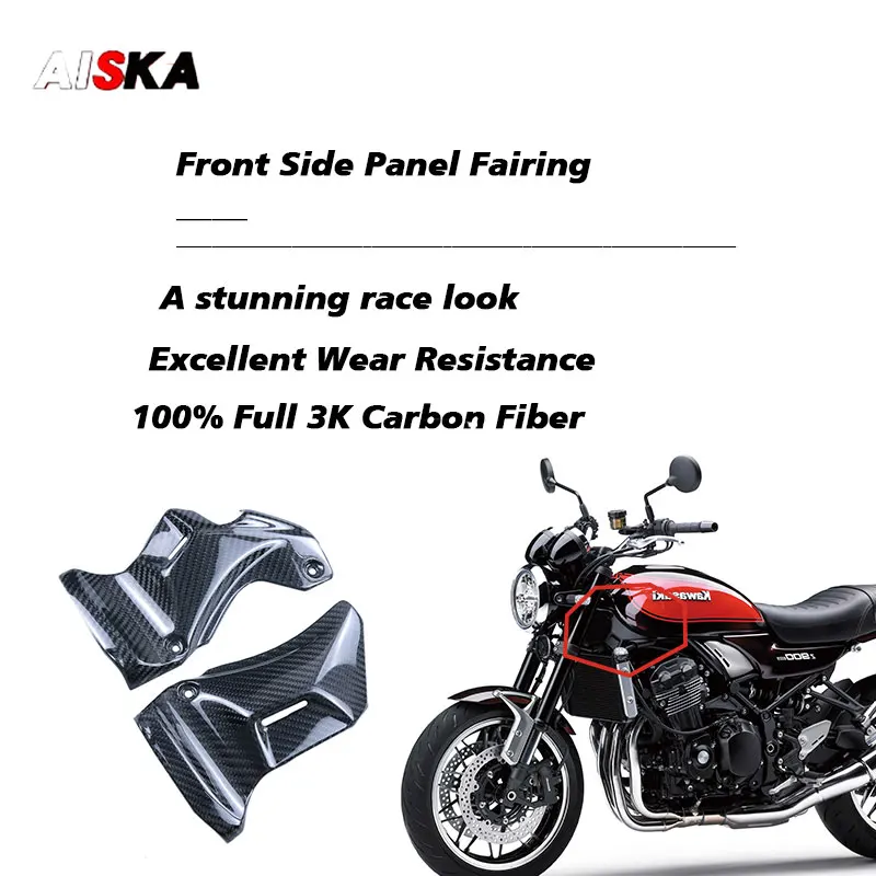 100% Pure 3K Full Carbon Fiber Motorcycle Fairing Front Side Panel Fairing Kit For Kawasaki Z900RS 2018 2019 2020 2022 2023 2024