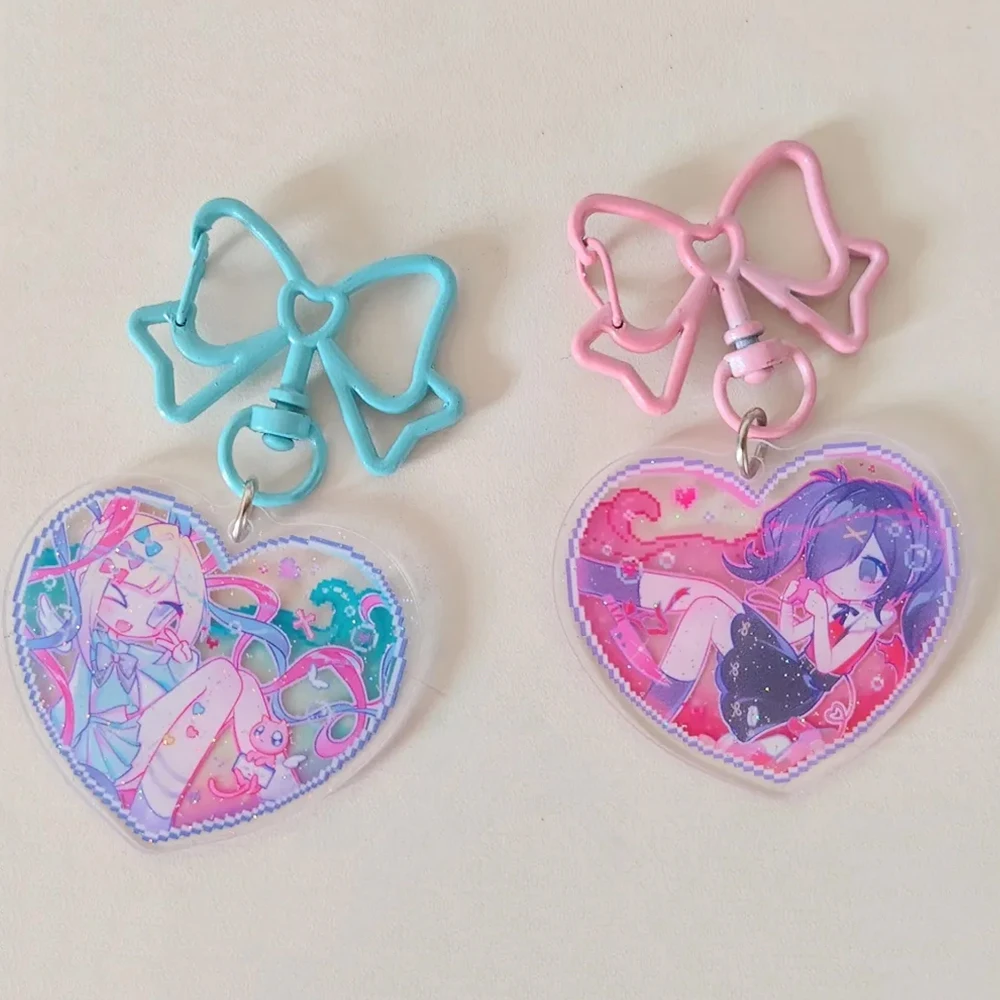 Spiel NEEDY GIRL OVERDOSE Rain Ame KAngel Cosplay Schlüsselanhänger Acryl Schlüsselkette Cartoon Figur Herz Anhänger Schlüsselring Taschenzubehör – Detail 3