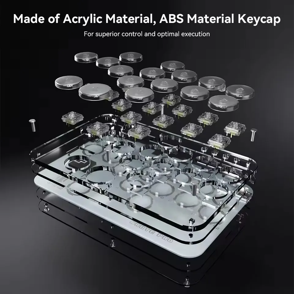 ABS Frosted Keycap Combat Keyboard With RGB Lighting, Four-way Mmovement Support, Customized Plastic Screen, No Lever Controller
