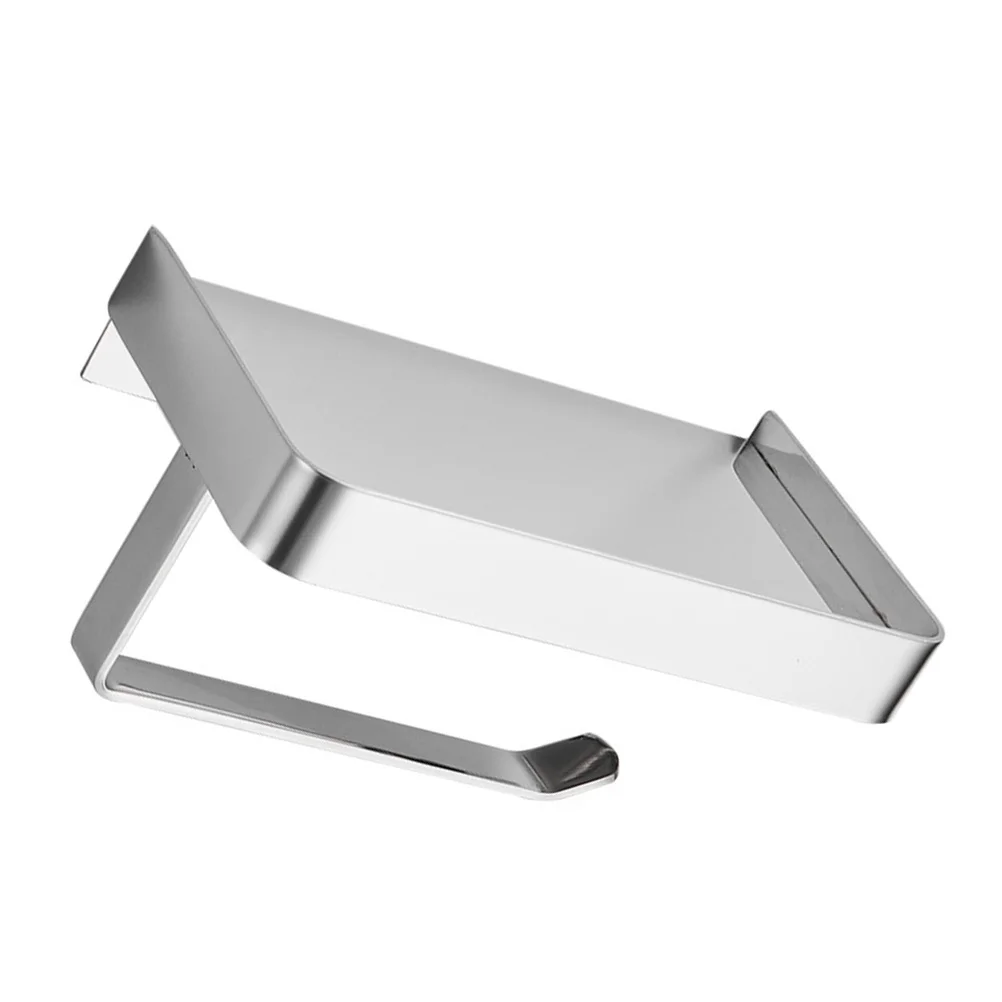 حامل مناديل من الفولاذ المقاوم للصدأ يُعلق على الحائط ورف هاتف وموزع ورق تواليت غير قابل للانزلاق للمطبخ والحمام