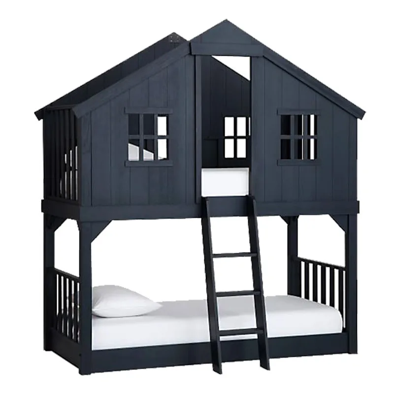 Solid wood Boy tree house  Girl American mother and child bed High and low bed Upper and lower beds Bunk