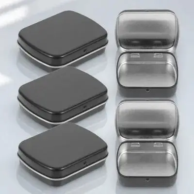 

10pcs Candy Iron Tin Storage Box Rectangular Small Metal Container Lid Jewelry Herbs Lip Balm Pills Earring Organizer Spice