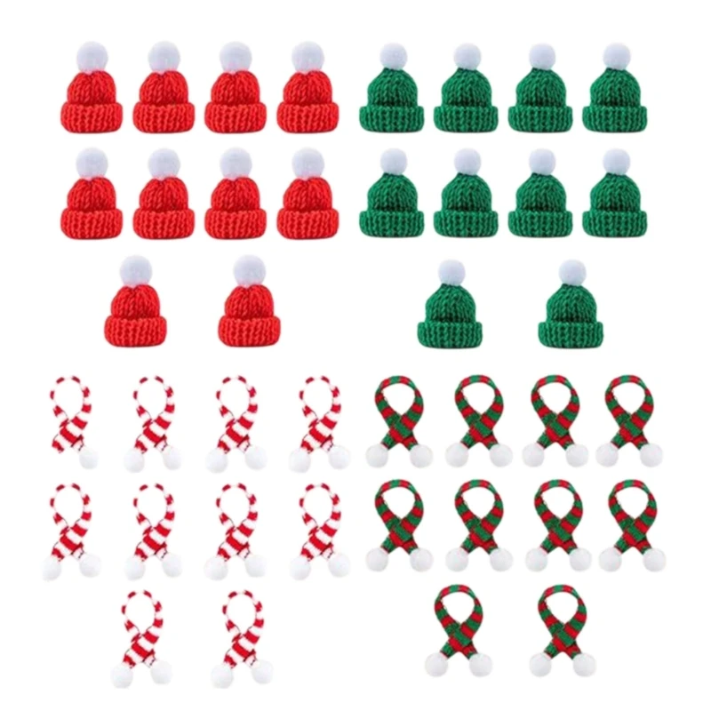 2025 New 20pcs Small Christmas Hat Bottle Covers Elegant Designs for Holiday Parties and Most Home Decorations Daily Use