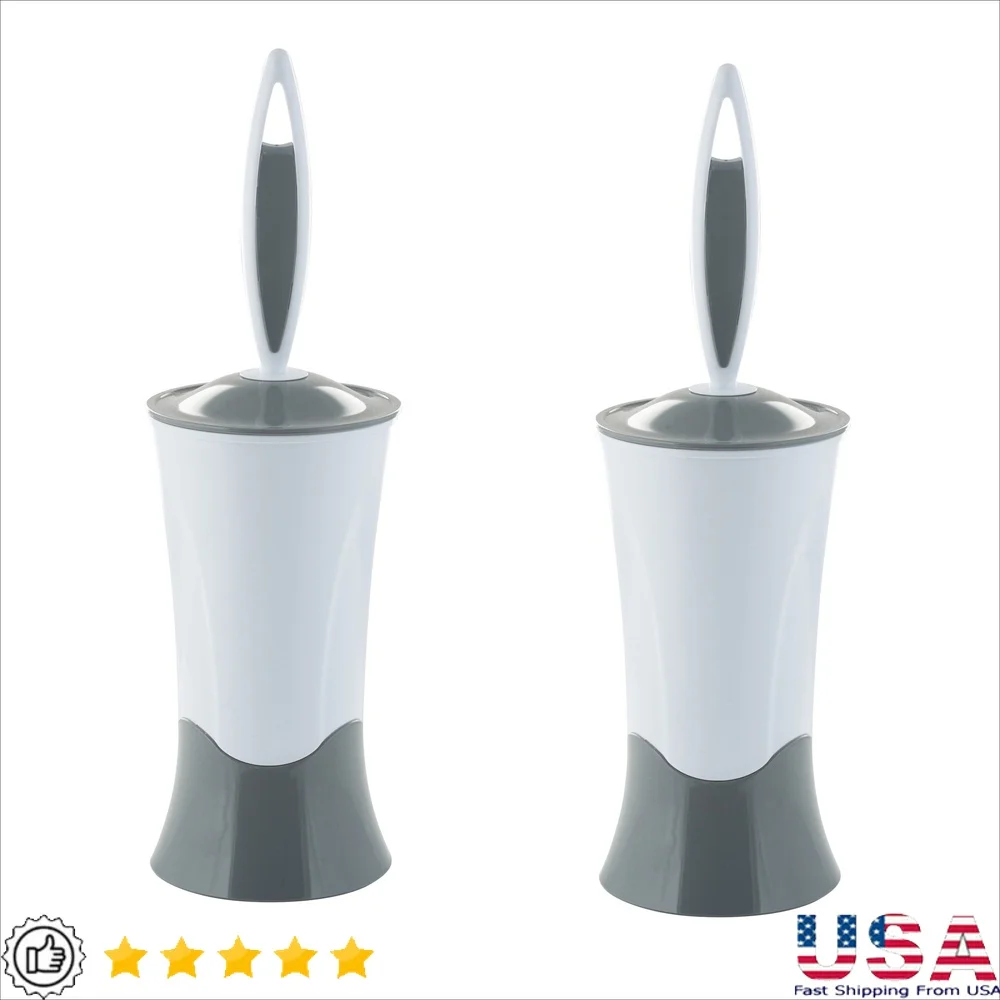 

2 упаковки, элегантный изогнутый дизайн, держатель для туалетной щетки, щетка для чистки на 360 градусов, прочный, самозакрывающийся органайзер для ванной комнаты