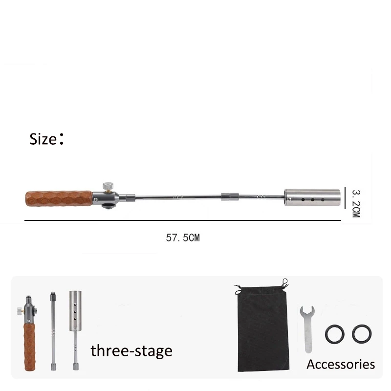 Airbrush Spray Gun Portable Extended Outdoor Camping Stainless Steel Flame Gun for Barbecue Burning Baking Camping Burner