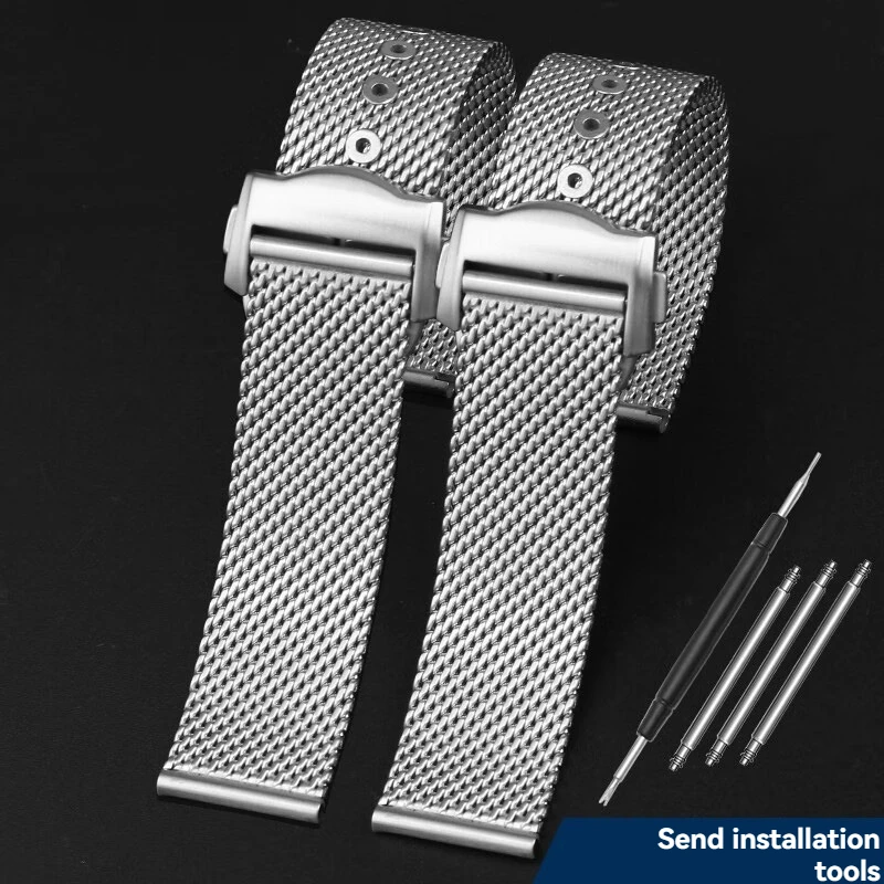 20mm Stainless Steel Watch Band for Omega Seamaster 300 007 No Time to Die | Milanese Mesh Bracelet Replacement