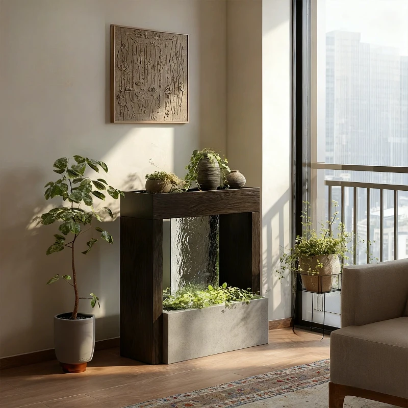 

Modern simple entrance porch table office self-circulating flow landscaping ornament designer high-end porch cabinet