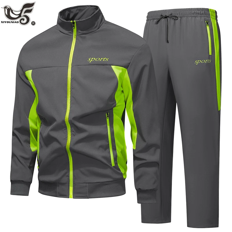

Men's Autumn Athletic Tracksuits Sweatsuits for Men Sets Long Sleeve Sports Suits 2 Piece Casual Jogging Running Jacket + Pants