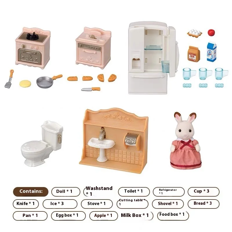 Authentic Sylvanian Families Anime Character Simulation Playhouse Toy Room Decoration Toy Christmas Gift