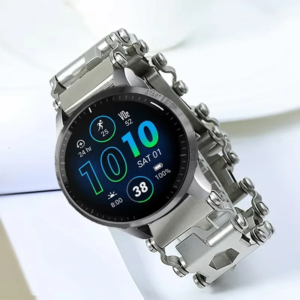 

22mm Multifunctional Metal Band For Garmin Venu 3 2 Sport Stainless Steel Luxury Watchband For Garmin Forerunner 965 265 255 955