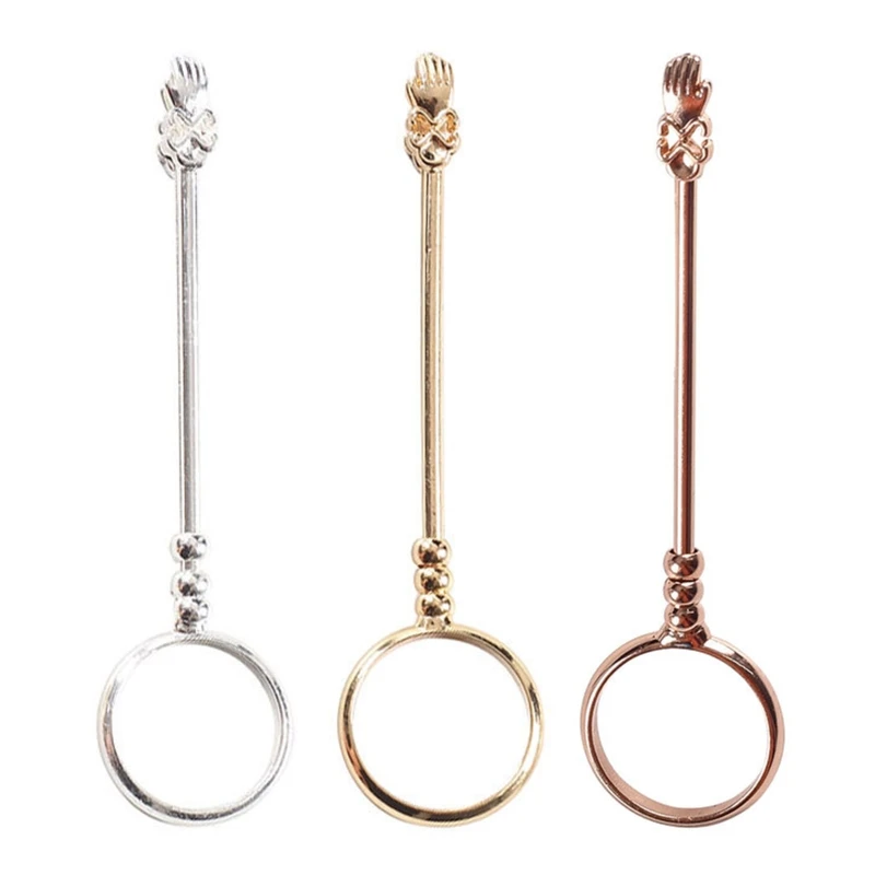 حامل سيجار كليب المدخن حامل السيجار حلقة اليد الحرة حامل رف اليد الصغيرة حامل سيجار للنساء الرجال المدخن F1FB #2