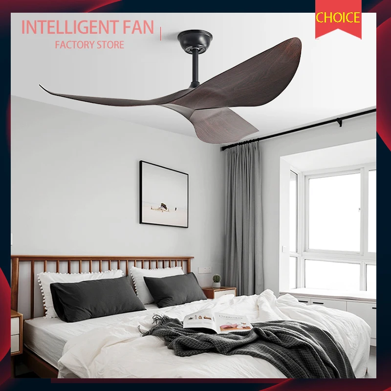 

52 Inch Black Ceiling Fan Living Room Restaurant Americans Modern Office Without Light DC Remote control Electric Fan 110V 220V