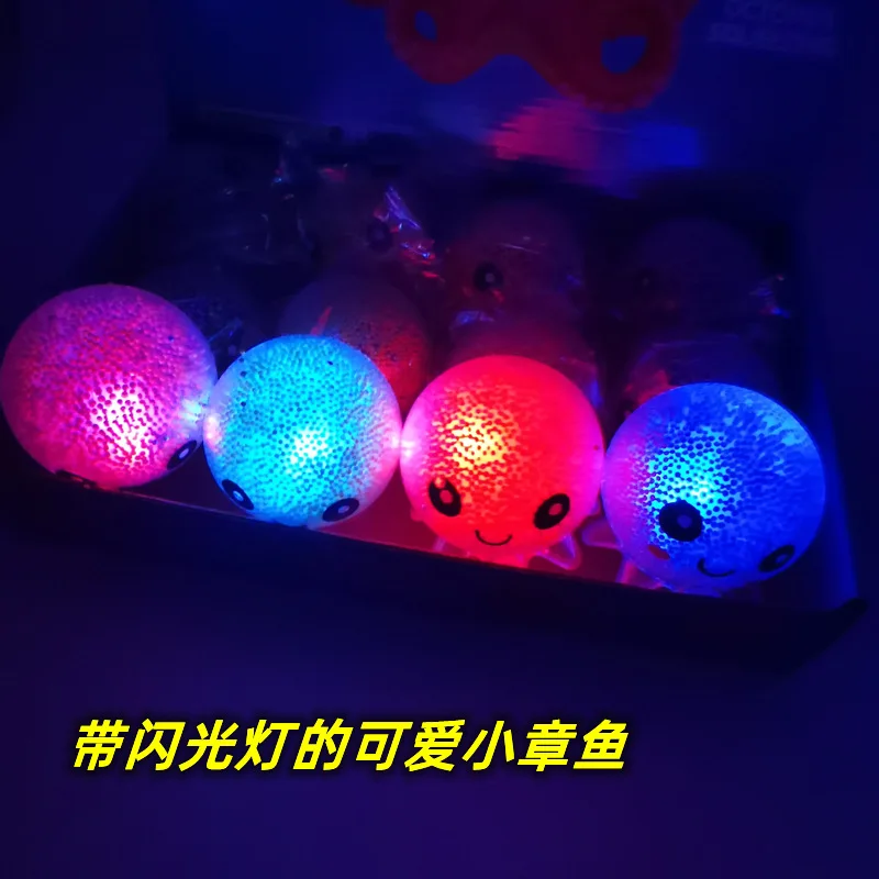 Kids  Glowing Light Squid Vent Ball Squeeze Decompressions Toy Bubble Octopus Ball Stress Relief Toy Birthday Gift  Adults