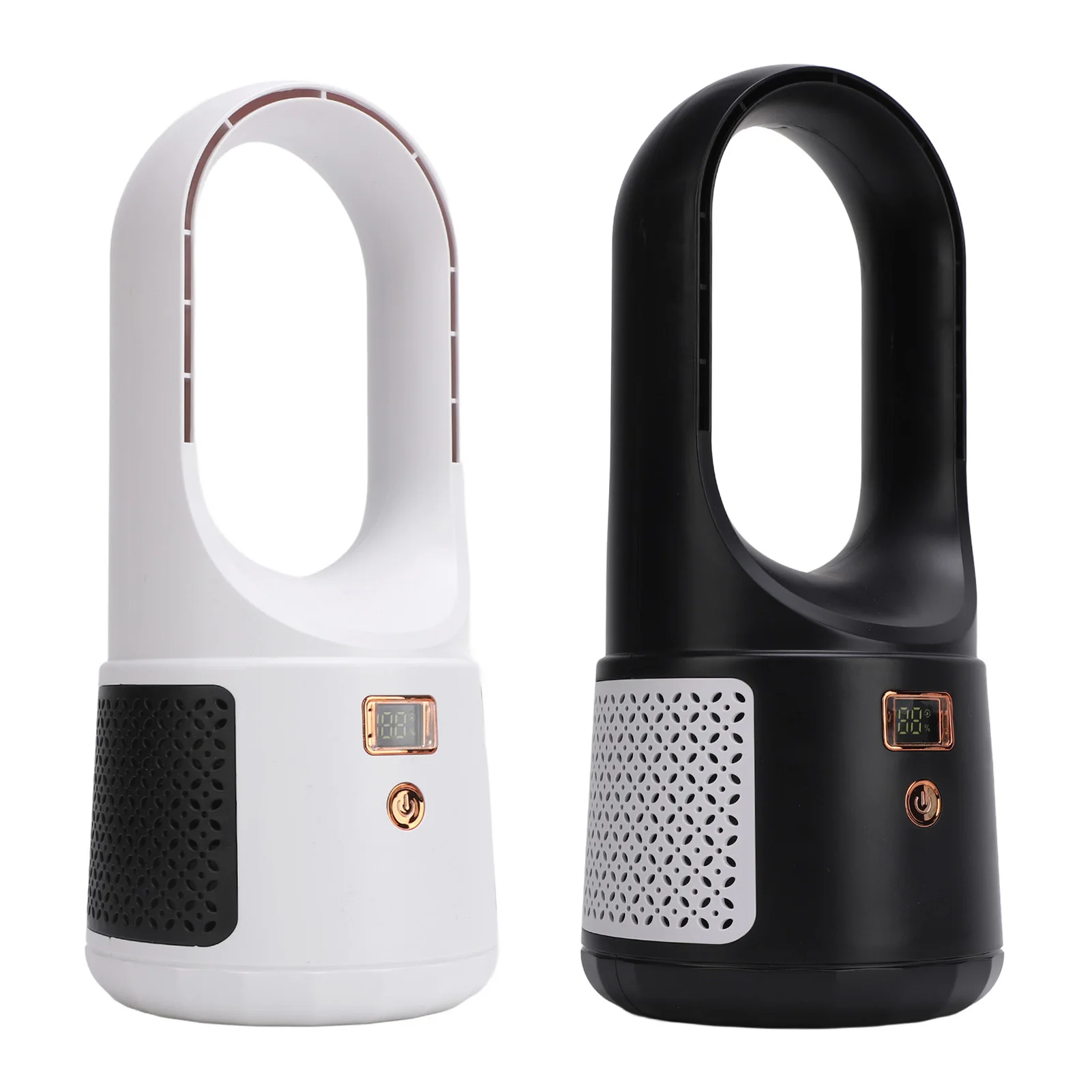 Bladeless Cooling Fan USB Desk Fan 6 Speeds Wind Quiet Portable Bladeless Cooling Fan with Power Display for Home Bedroom