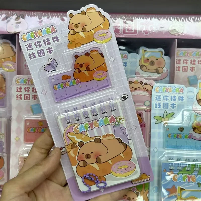 24 Pz/scatola Capibara Quotidiano Settimanale Mensile Planner Notebook Con Righello pendente Cartoon Agenda Quotidiana Spiral Planner Regalo di Cancelleria