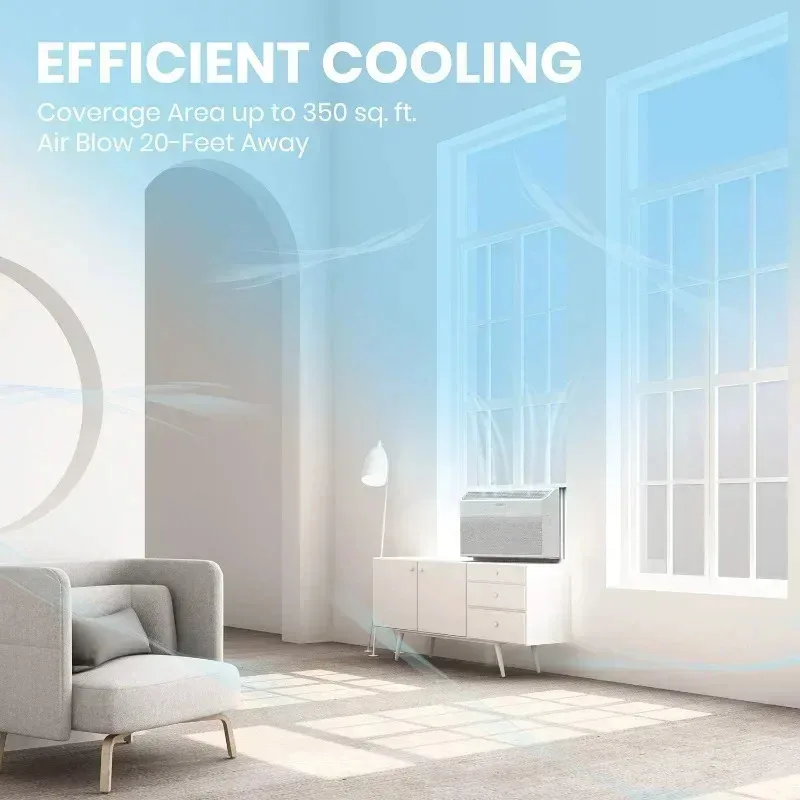 مكيف هواء نافذة TGBFTOSOT بقدرة 8000 وحدة حرارية بريطانية - تشغيل هادئ، نجمة الطاقة، جهاز تحكم عن بعد - وحدة تيار متردد لتركيب النافذة، مبرد سريع، علي