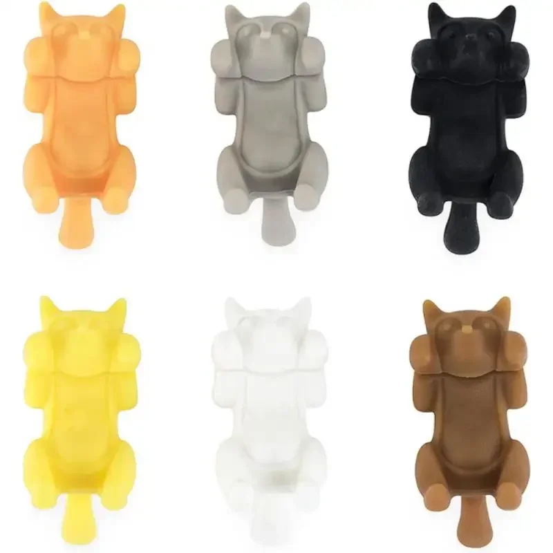 Ensemble de pinces à vin en silicone pour chaton, 6 pièces, accessoires de cuisine portables, pour marquer les verres
