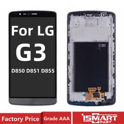 For LG G3 LCD D850 D851 D855 Display Touch Screen Digitizer Assembly With Frame Black White Gold Replacement Parts