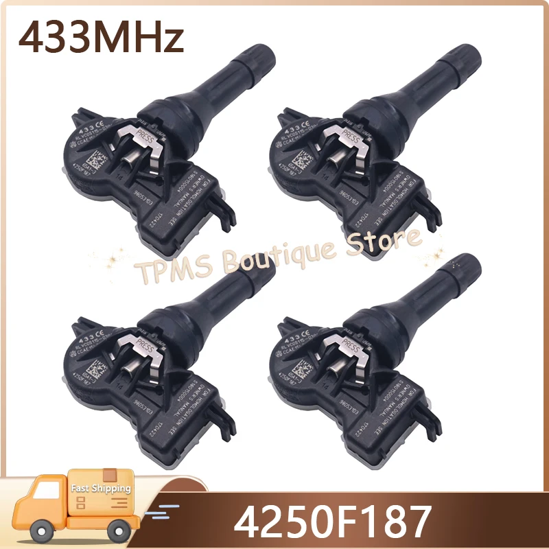 

4250F187 4pcs 433MHz TPMS Tire Pressure Monitor System For Citroen C4 Aircross Mitsubishi ASX Attrage L200 Peugeot 4008 Fiat