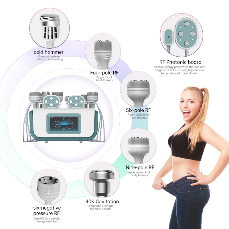 New Arrival Wholesale Price 40K Ultrasonic Cavitation RF LED 8 In 1 Slimming Machine for Salon use