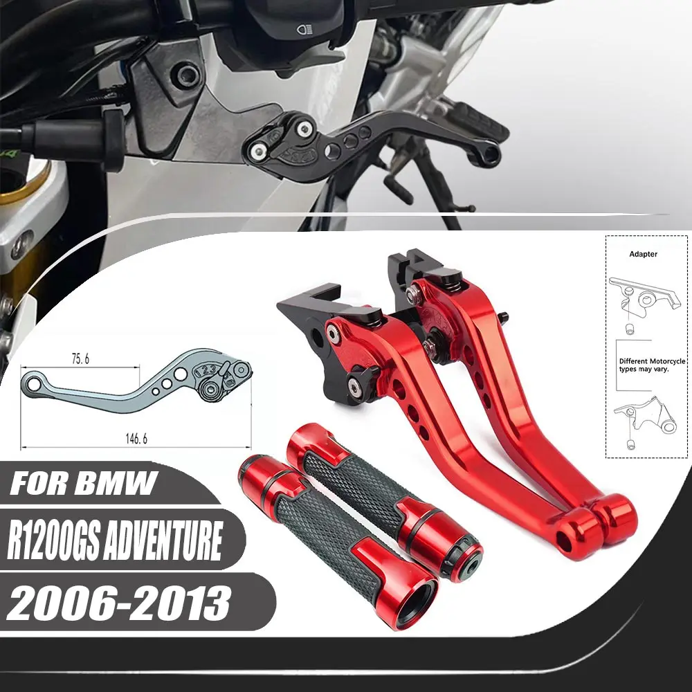 Fit For R1200GS Adventure 2006-2013 Motorcycle CNC Aluminum 6-Stage Short Brake Lever Clutch lever Handle Hand Grips