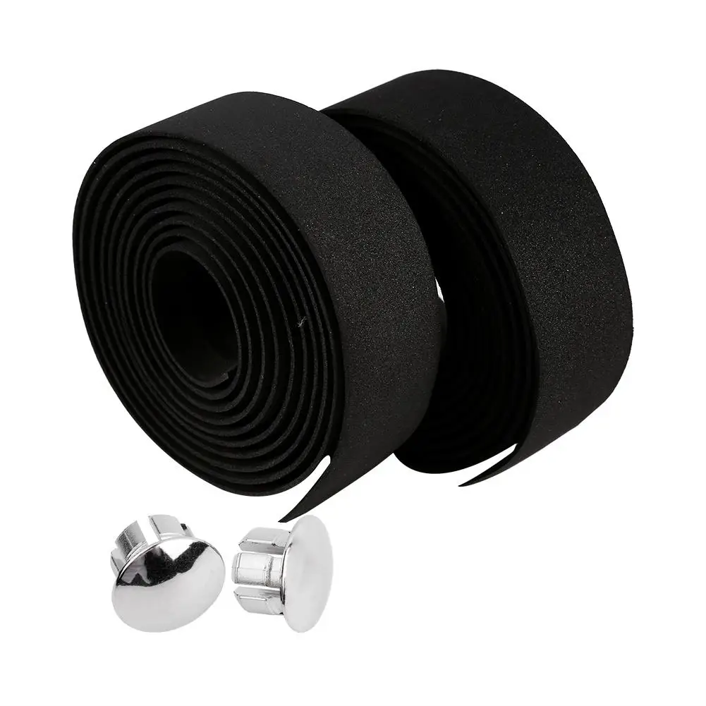 2 Pcs Mountain Bike Handlebar Tape - Reflective Cycling Cork Wrap with Plugs for Enhanced Grip