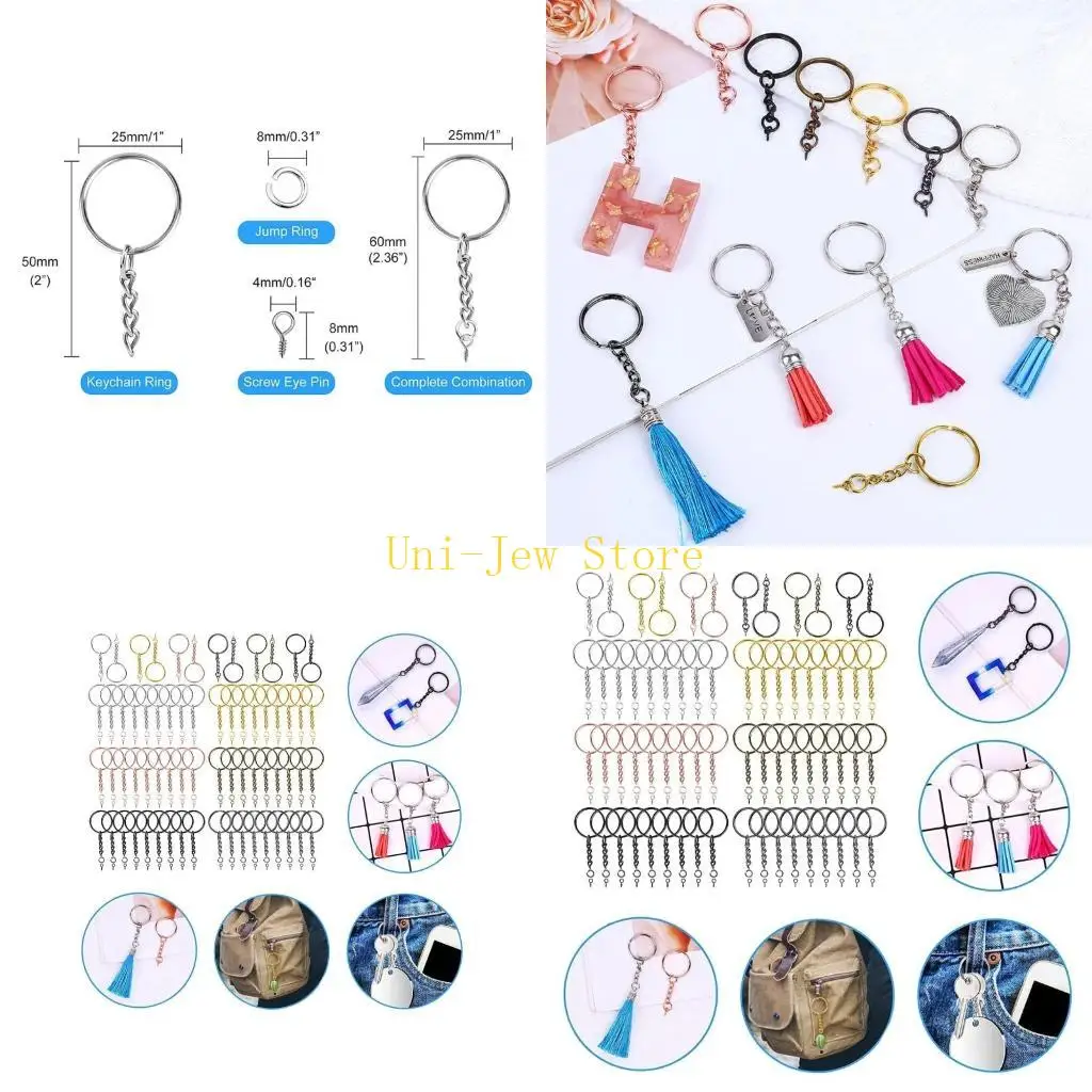 

40GB Round Keyrings with Chain for Car Bags Accessories Chain Rings Connectors