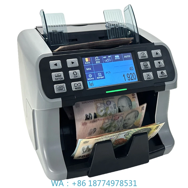 CIS Money Counter Fake Notes Sorter Bill Notes Counting MachineLatest Mixed Amount Calculator Touch Panel Value Counter Dual