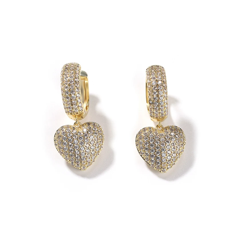 CAOSHI Noble Gold Color/Silver Color Heart Shaped Pendant Earrings Fashion Magnificent Accessories Female Party Jewelry Gifts