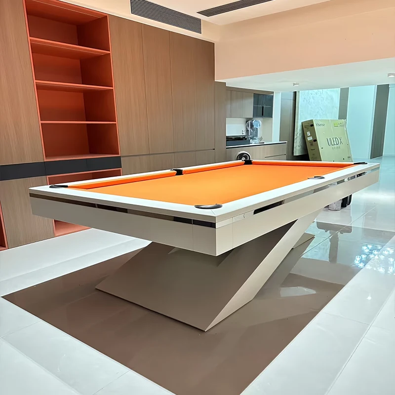 Mesa de comedor para piscina, fabricantes de 8 pies, mesa de billar con tapa de tenis más vendida, mesa de billar de diseño especial de madera maciza con cajón